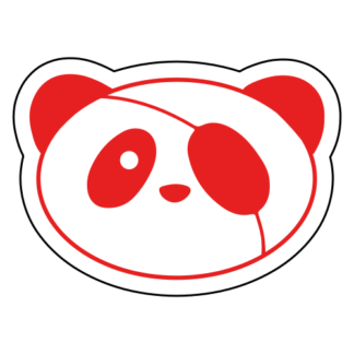 Covered Eye Panda Sticker (Red)